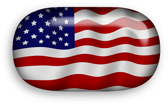 oval shaped American flag