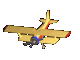 biplane in flight animation