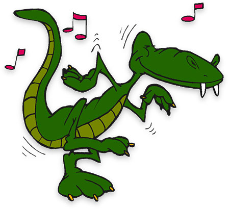 alligator dancing to the music