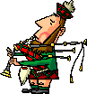 man playing bagpipes wearing kilt