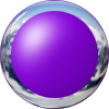 purple glass button with chrome trim