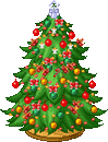 animated Christmas tree with flashing lights