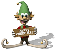 elf with Merry Christmas animation