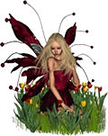 fairy with wings and flowers
