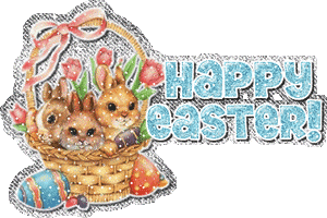 Happy Easter bunnies animated