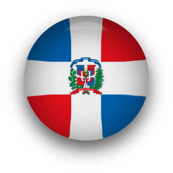 Dominican Republic flag button round