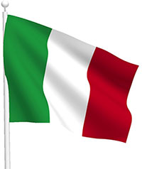 Italian Flag on Pole