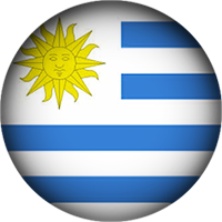 Uruguay Flag button round