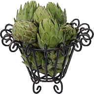 artichokes in a basket