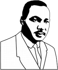 Martin Luther King Jr. in black and white