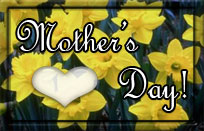 mothers day on fiel of yellow flowers with heart