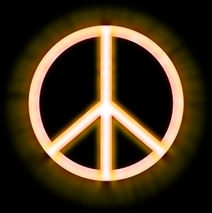 glowing peace sign