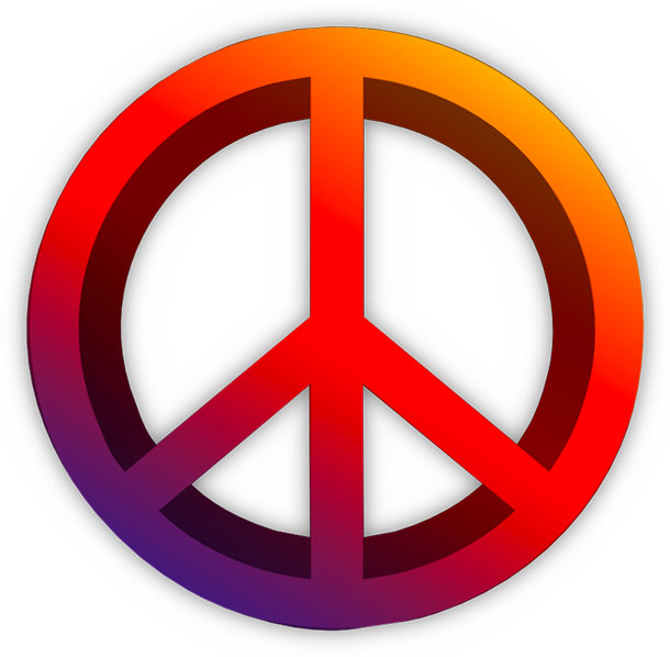multi color peace symbol 3D