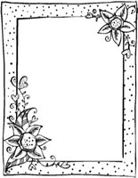 Black and white frame with flowers