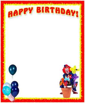 Happy Birthday with clown plus balloon animals