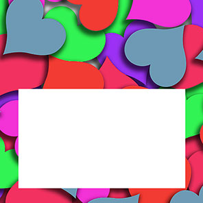 heart border with bright colors