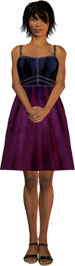 woman standing in purple dress and sandals jpg file